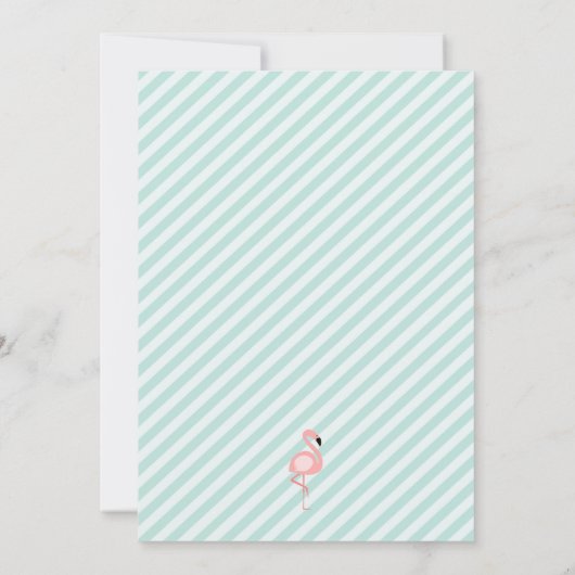 Roze uitnodiging van Flamingo Birthday Party (Achterkant)
