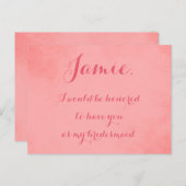 Roze uitnodiging van het Parchment bridesmaid (Voorkant / Achterkant)