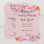 ROZE UITNODIGING VOOR DE JONGGEZELLINNENAVOND (Voorkant / Achterkant)