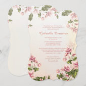 Roze uitnodiging voor Dogwood (Voorkant / Achterkant)