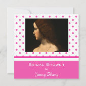 Roze uitnodiging voor het douchen (Achterkant)