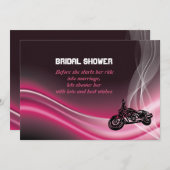 Roze uitnodiging voor het douchen naar fietsen met (Voorkant / Achterkant)