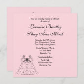 Roze uitnodiging voor het huwelijk van lesbiennes (Voorkant / Achterkant)