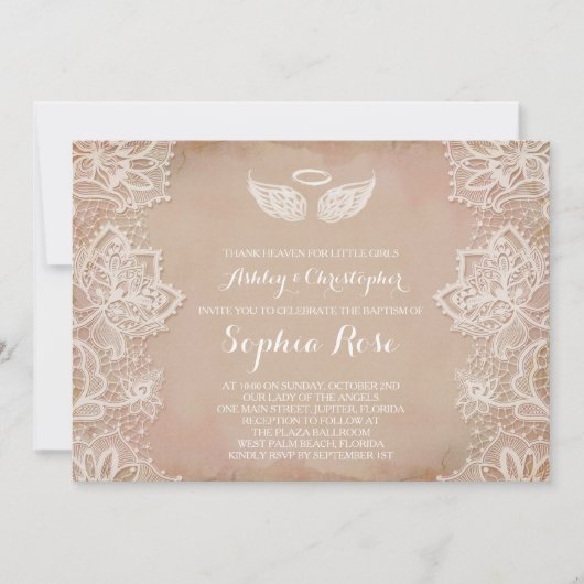 Roze  uitnodiging voor religieuze overtuiging (Voorkant)