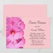 Roze uitnodiging voor tropische baarmoederdag (Voorkant / Achterkant)