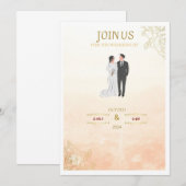 ROZE UITNODIGINGSKAART KAART (Voorkant / Achterkant)