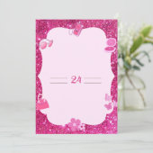 Roze uitnodigingskaarten kaart (Staand voorkant)