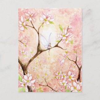 Roze Uitzicht Blossom Briefkaart