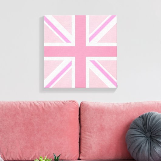 Roze uniale aansluiting/Vlagvierkant ontwerp Canvas Afdruk (Insitu (Woonkamer))
