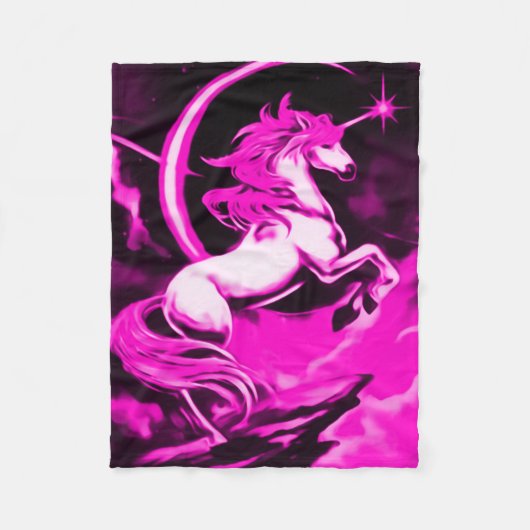 Roze Unicorn Airborstel Art Fleece Blanket Deken (Voorkant)