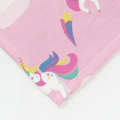 Roze Unicorn Baby Fleece Deken (Hoek)