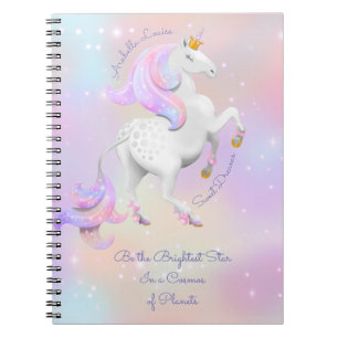 Roze Unicorn Baby Girl Spiral Foto Notitieboek