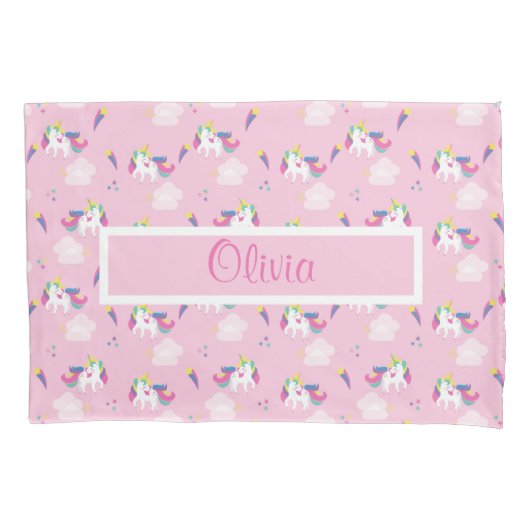 Roze Unicorn Baby Kussensloop (Voorkant)