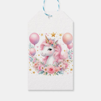Roze Unicorn Cadeaulabel