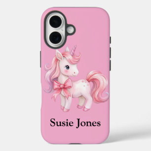 Roze Unicorn iPhone 16 Hoesje