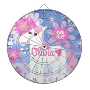   roze Unicorn dartboard Dartbord
