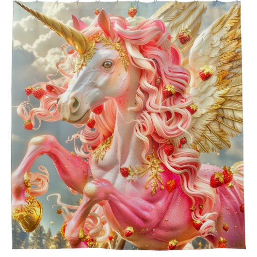 Roze Unicorn Douchegordijn (Voorkant)