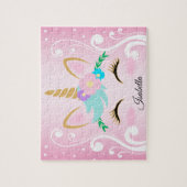  roze Unicorn 🦄 Face Legpuzzel (Verticaal)