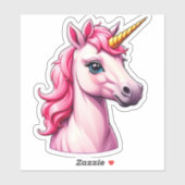 Roze Unicorn Fantasy Sticker (Vel)