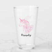 Roze Unicorn Glas (Voorkant)