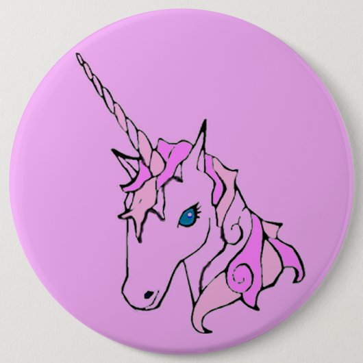 Roze Unicorn head Button (Voorkant)