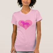 Roze Unicorn Heart T-Shirt (Voorkant)