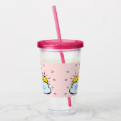 Roze Unicorn Illustratie Acryl Drinkbeker (Links)
