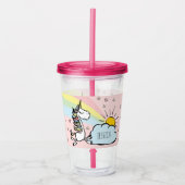 Roze Unicorn Illustratie Acryl Drinkbeker (Voorkant)