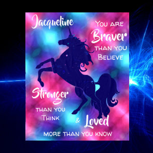 Roze Unicorn Inspirating Teen Girl Quote Fleece Deken