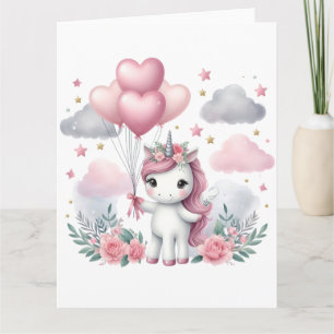 Roze Unicorn Kaart