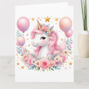 Roze Unicorn Kaart