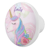 Roze Unicorn Keramische Knop (Rechts)