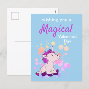 Roze Unicorn Magical Valentijn Day Feestdagenkaart