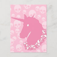 Roze Unicorn met Skulls