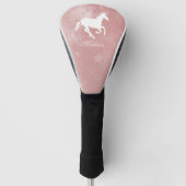 Roze Unicorn Personalized Golf Head Hoesje Golfheadcover (Voorkant)