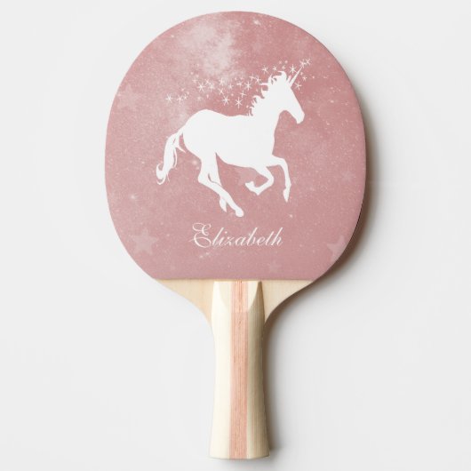 Roze Unicorn Personalized Ping Pong Paddle Tafeltennisbatje (Voorkant)
