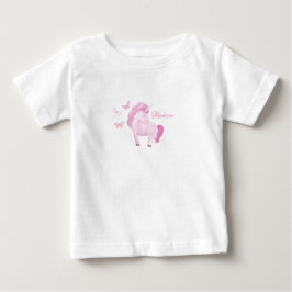 Roze Unicorn persoonlijke Butterflies Name Girly