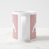 Roze Unicorn persoonlijke Giant Coffee-Mok Extra Grote Beker (Achterkant)