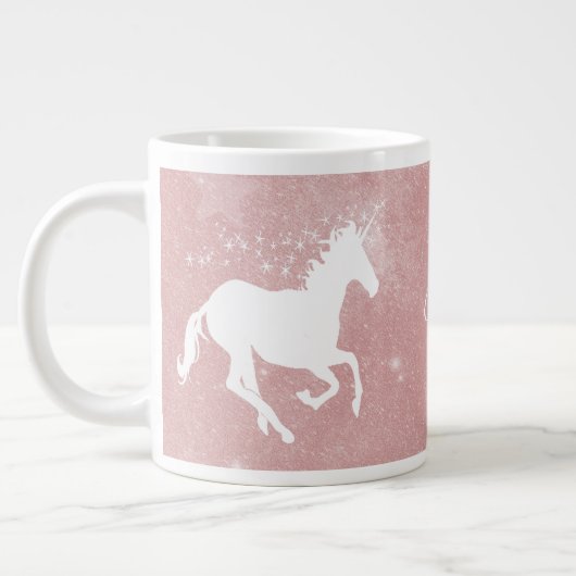 Roze Unicorn persoonlijke Giant Coffee-Mok Extra Grote Beker (Links)