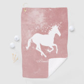 Roze Unicorn persoonlijke Golfhanddoek (Insitu)