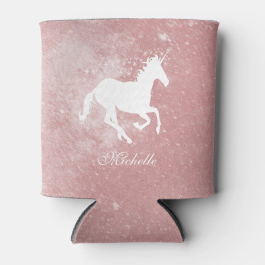 Roze Unicorn persoonlijke Koelbox Blikjeskoeler (Voorkant)