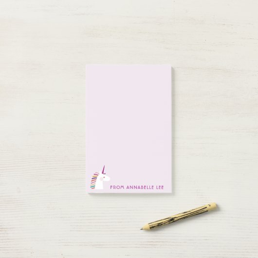 Roze Unicorn Post-it® Notes (Op bureau)