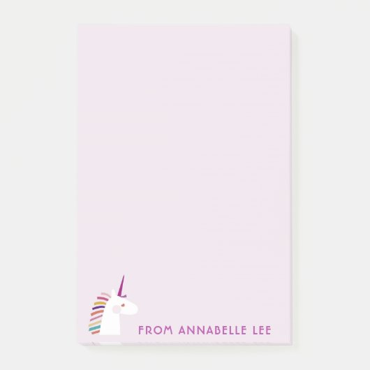 Roze Unicorn Post-it® Notes (Voorkant)