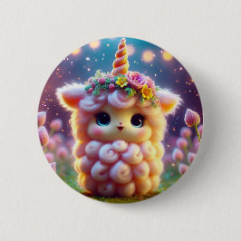 Roze Unicorn Ronde Button 5,7 Cm