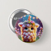 Roze Unicorn Ronde Button 5,7 Cm (Voorkant /achterkant)