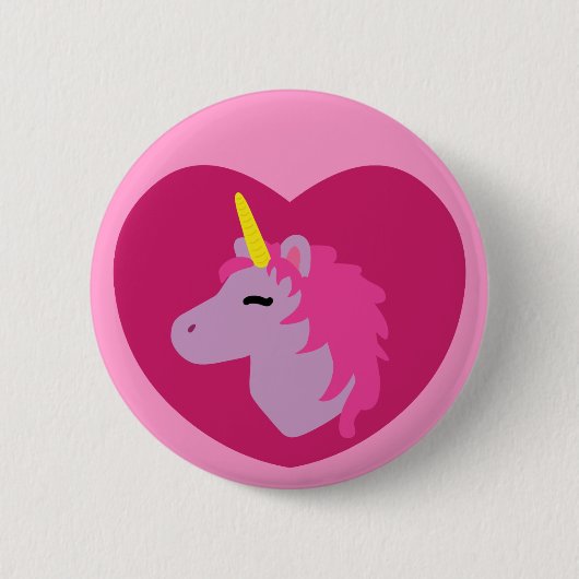 Roze Unicorn Ronde Button 5,7 Cm (Voorkant)