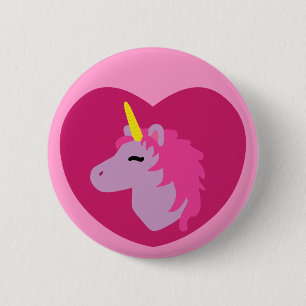 Roze Unicorn Ronde Button 5,7 Cm