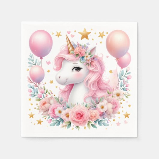 Roze Unicorn Servet (Voorkant)