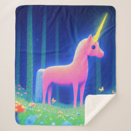Roze Unicorn Sherpa Deken