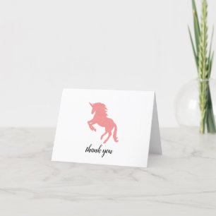 Roze Unicorn Silhouette Painting Bedankkaart